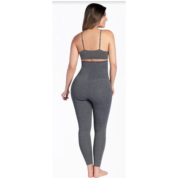 Brand New Curveez Women's Medium Curvy Hi Waist Shaping Leggings Grey - Picture 3 of 14